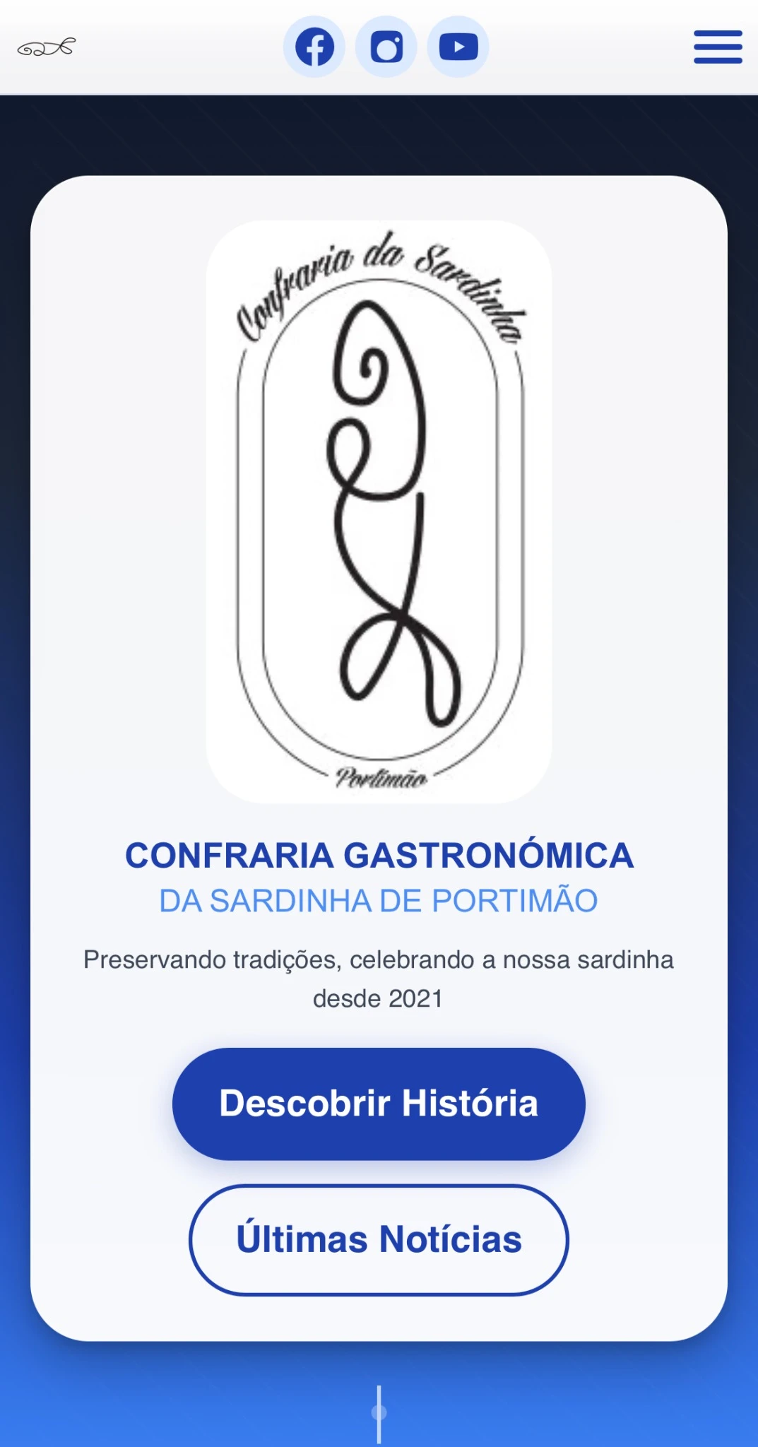 Confraria da Sardinha website redesenhado com IA