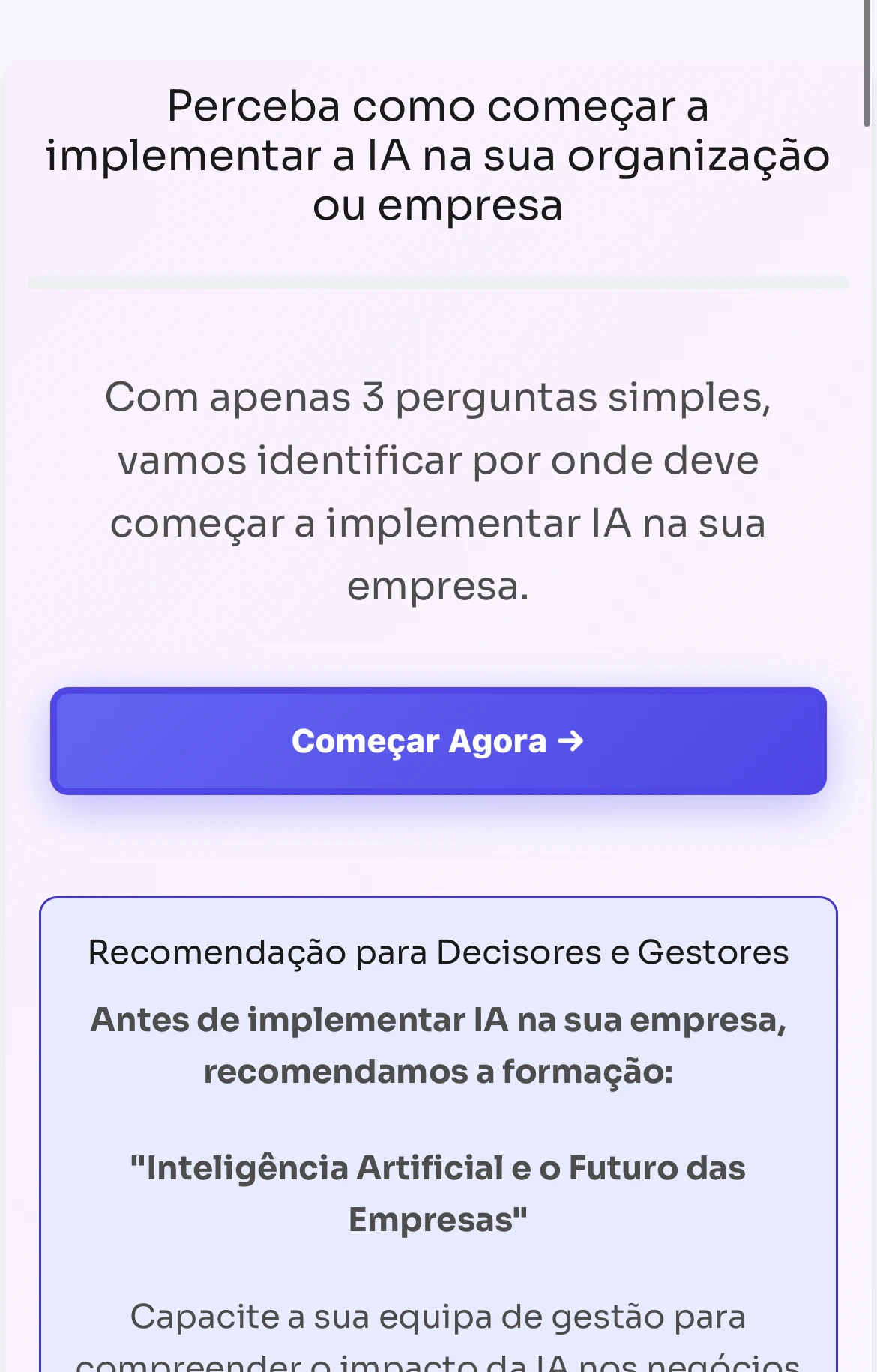 IA na Empresa diagnóstico inicial e captação de leads