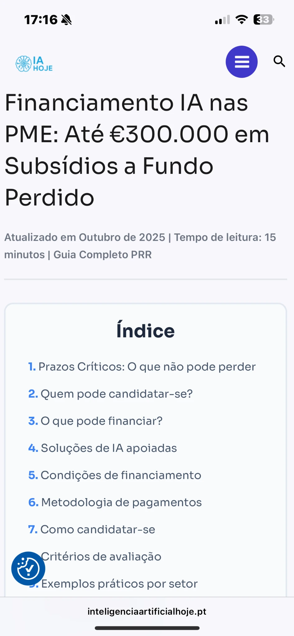 Artigo IA nas PME Financiamento PRR explicado de forma simples